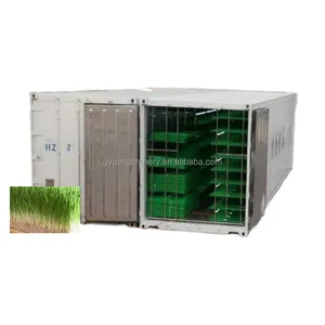 Container Automatic hydroponic fodder system, Barley grass growing machine, Barley sprout machine room