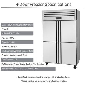 Congelador Vertical Profesional <span class=keywords><strong>para</strong></span> Cocina con Puerta de Cierre Automático, Almacenamiento de Alimentos Congelados <span class=keywords><strong>para</strong></span> <span class=keywords><strong>Restaurante</strong></span>, Precio de Fábrica - Product Image 4
