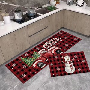 Crystal velvet floor mat <strong>Rug</strong> Set Morandi Non-slip Soft Absorbent Quick-dryingn Kitchen Decor - Product Image 3