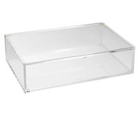 Boîte en acrylique de forme personnalisée en plexiglas acrylique transparent avec couvercle rabattable pour présentoirs
