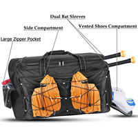 Sac à dos de baseball d'entraînement de joueurs personnalisé en gros avec matériau en toile imperméable GPS poignée souple conception de grande capacité