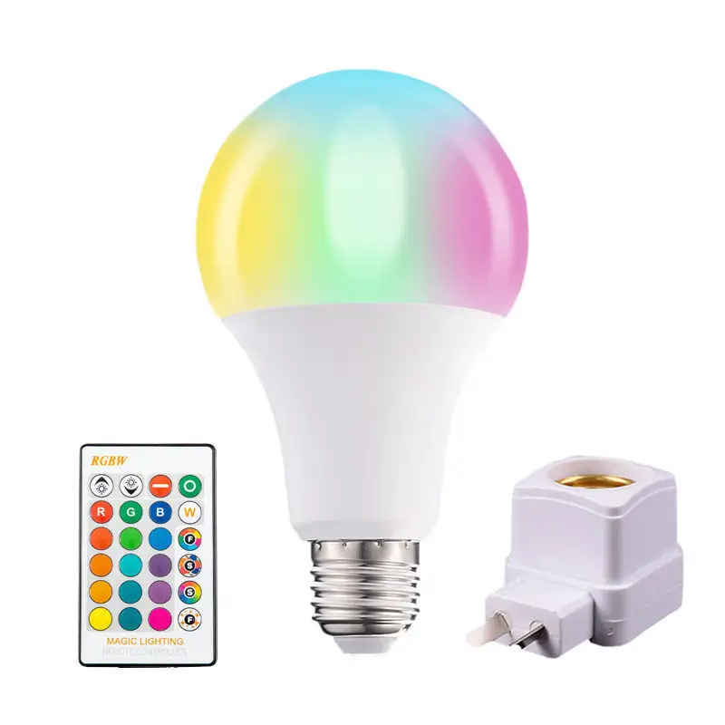 Dengan Alexa Google Assistant, A19 bohlam lampu Led pintar, bola lampu pintar dapat diredupkan, Led RGB Globe AC 80 Luces Led 3 piksel bohlam nasi