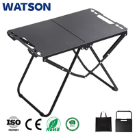 Table de camping pliable, table d'extérieur portable en métal, table de pique-nique compacte et basse pour le camping et la cuisine