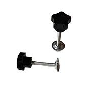 EFON Bouton de commande rotatif en bakélite, forme étoile à cinq branches ou fleur de prunier, avec tige filetée traversante, pour machine