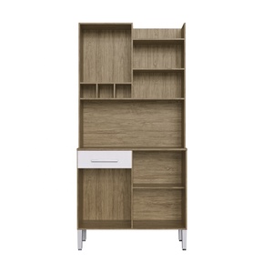 Armoire de cuisine de style moderne OLIVIA, 4 portes, 1 tiroir, meubles de maison en bois, panneaux de particules, couleur bois/blanc, Brazilian Decibel - Product Image 3