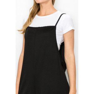 Combinaison ample à jambes larges et coupe courte - Noir - Product Image 2