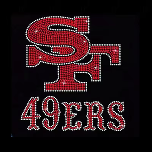 Изготовленный на заказ San Francisco 49ers для футбольной команды NFL логотип мотив со стразами теплообмен для железных футболок - Product Image 6
