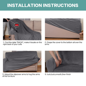 Universal Modern Elastic <b>Stretch</b> <b>Sofa</b> <b>Cover</b> Set Washable Cashmere Adjustable Protector for Entire House - Product Image 3