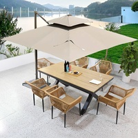 Meubles de jardin durables en aluminium, chaises empilables, ensemble de table à manger pour patio, résistant à l'eau, utilisation pour les commerces, balcon