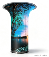 Écran LED cylindrique en forme d'arbre P2.5 personnalisé pour intérieur, affichage LED incurvé en colonne, fabriqué à Shenzhen