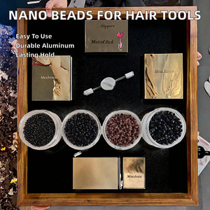 Vente en gros Hooper and Company Hair 2.5mm 3mm 3.5mm 4mm 100 pièces par sachet Nano Beads Micro Anneaux en Aluminium à Forte Adhérence pour Extensions Capillaires - Product Image 2