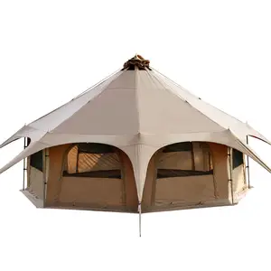 Outdoor Camping Factory Wholesale Hotel House Resort Luxury Bell Tent Teepee Yurt Glamping Cotton Canvas Tent