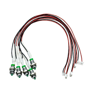 Custom Metal <b>Led</b> Indicator <b>Wire</b> Harness 8mm Green <b>Light</b> 300mm Length For Industrial Plc Cabinet 24V Pvc Insulation - Product Image 5