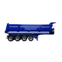 Heavy Duty 3 essieux Cargo Transport de marchandises sèches Camion Conteneur 28ft Arrière Dump Semi Remorque