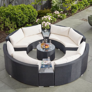 <span class=keywords><strong>Ambia</strong></span> Garden Furniture Outdoor Sofa Set Aluminium2023 Conversation Patio Set Bamboo Outdoor Sofa Set Round Sofa Outdoor - Product Image 1