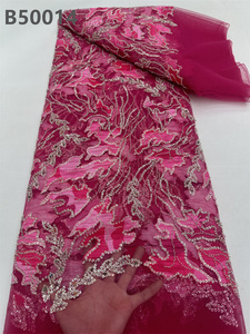 Chocoo bán buôn thời trang Nigeria voan ren vải ô liu màu xanh lá cây <span class=keywords><strong>Net</strong></span> thêu đính cườm ren vải - Product Image 5