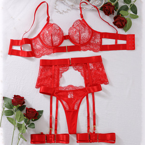 Conjunto de Lencería Sexy para Mujer con Bordado, Conjunto de Sujetador y Tanga de Encaje, Lencería de Primera Calidad 2026 - Product Image 4