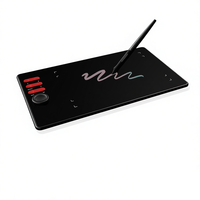 Tablette de dessin numérique USB noire - Résolution du stylet 5080 LPI, 16384 niveaux de pression, construction robuste, connexion facile pour les artistes