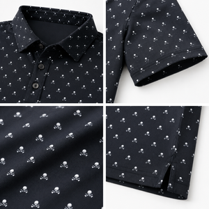 Camiseta Polo Personalizada con Estampado de Club de Golf para Hombre, Negra, de Alto Rendimiento, Secado Rápido, Elástica, Fabricante de Ropa con Marca Privada OEM ODM - Product Image 3