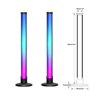 Barre lumineuse LED moderne en plastique à changement de couleur RGB IC, dimmable, synchronisation musicale dynamique, contrôle par application, alimentation USB, éclairage d'ambiance