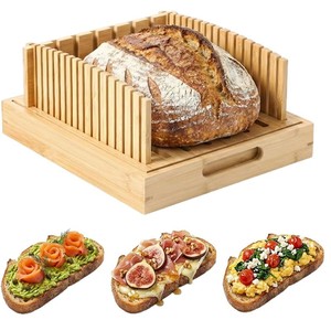 Trancheuse à pain en bois Tengyi avec séparateur en bambou et plateau réglable pour la cuisson des toasts - Product Image 5