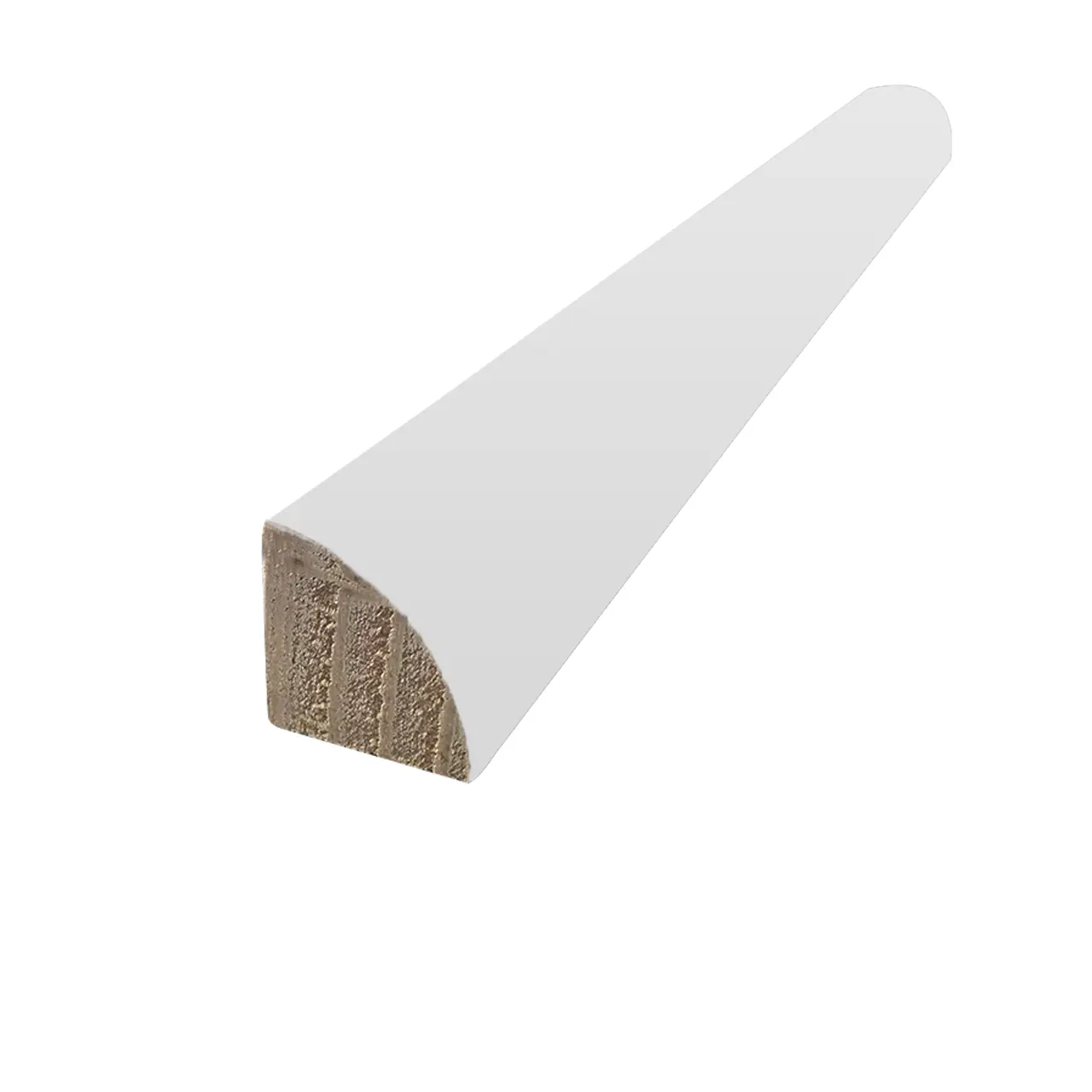 Petite moulure ronde 1/4 en bois apprêté blanc accompli pour le sol