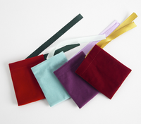 Petit sac à bijoux en velours, logo personnalisé, pochette à cordon en velours pour emballage cadeau de bijoux