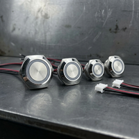 Interrupteurs à bouton-poussoir en acier inoxydable de haute qualité 12 mm 16 mm 19 mm 22 mm, momentanés, étanches IP65, 12 V, à bornes à broches