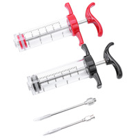 Injecteur de viande, dinde, poulet, seringue de saveur, injecteur de marinade avec mesure d'outils de barbecue en plein air