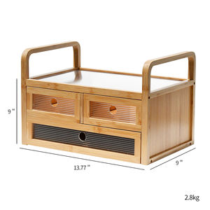 2024 Premium Wholesale High Quality Luxury Bamboo Cosmetic <b>Makeup</b> Storage Organizer Multifunctional Sundries Organizer <b>Box</b> - Product Image 2