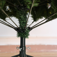 Sapin de Noël artificiel de 2,3 m pré-éclairé blanc chaud avec 500-1000 lumières LED, aiguilles de pin réalistes et denses, résistant aux intempéries