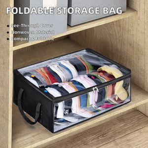 Organizador de Ropa Plegable de Tela No Tejida con Capacidad de 35L, Almacenamiento Duradero para Ropa y Ropa de Cama - Product Image 2