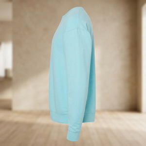 Sweat-shirt épais uni à col ras du cou avec impression gaufrée personnalisée 380GSM Sweat-shirt surdimensionné en coton éponge français pour hommes - Product Image 3