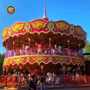 Parc d'attractions pour enfants Design cheval de luxe Carrousel de terrain de jeu intérieur/extérieur Construction en fibre de verre et acier Utilisation commerciale - Product Image 6