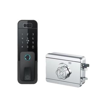 Serrure de porte intelligente Tuya Serrure intelligente en alliage d'aluminium contrôlée par Wifi avec stockage de mot de passe d'accès par clé de carte pour porte en verre dans les hôtels - Product Image 2