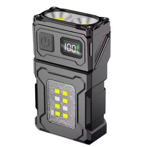 Mini linterna de 20W, alcance de 100-200M, fuente de luz dual, luz lateral, resistente al agua, portátil, con cargador, material ABS - Product Image 2