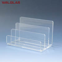 Caja de Almacenamiento de Tarjetas de Visita Rectangular de Plástico PP Transparente y Ecológico, Diseño Multifuncional, Carpeta de Archivos de Papel para Escritorio