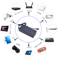 Adaptador de Escritorio Certificado KC KCC CE CB FCC PSE ROHS de 240W, 12V 24V 34V, Corriente de Salida 6A 10A 12A 14A, 60Hz, Tamaño 6.35mm