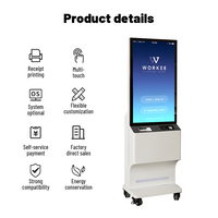 Terminal de Kiosque Libre-Service Portable à Écran LCD, Borne de Check-in d'Hôtel sur Pied pour Intérieur, Équipement de Machine TPV Intelligente pour Hall