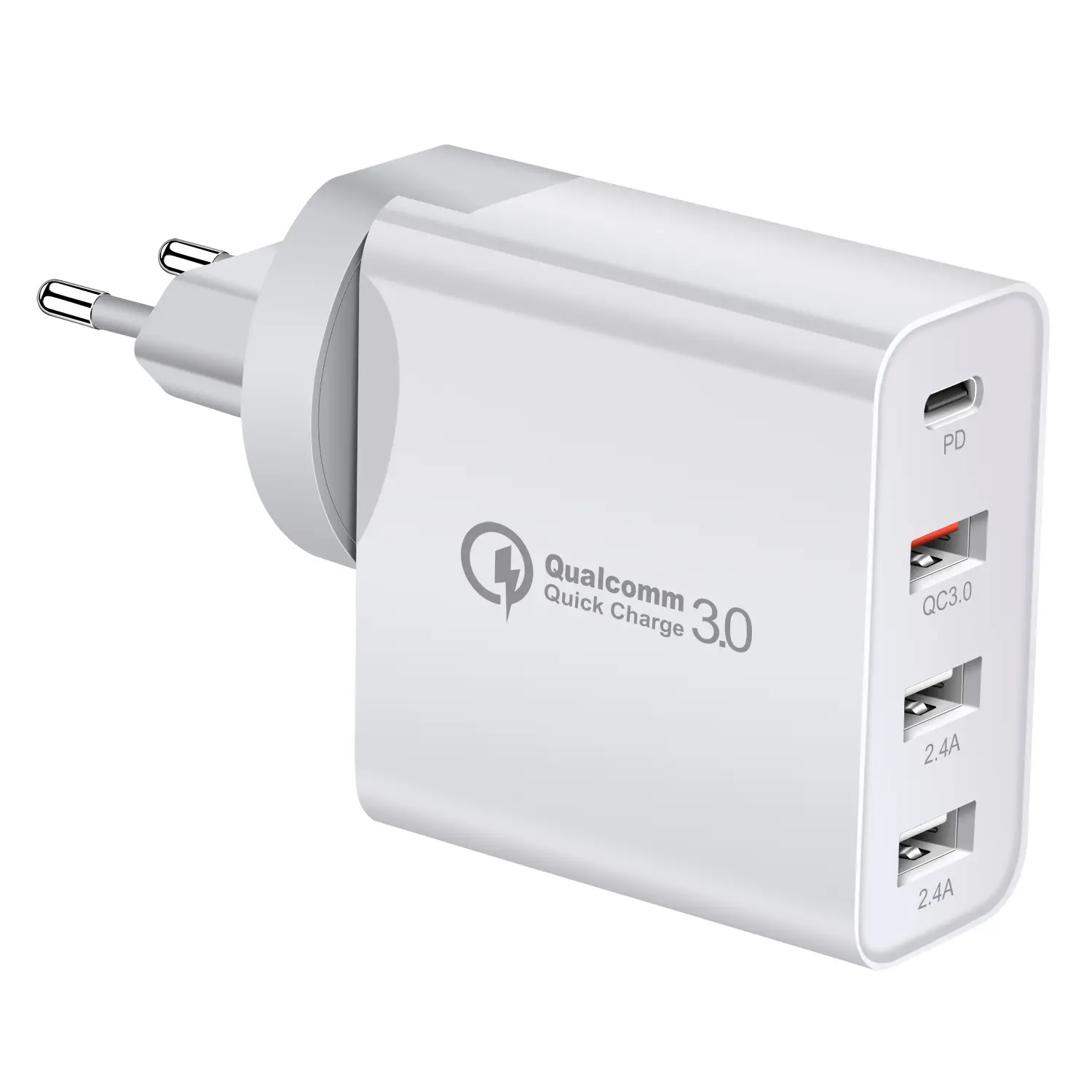 USB şarj aleti fişi ile İngiltere/abd/ab/AUS, 48W 5V 3A 4-Port USB seyahat adaptörü