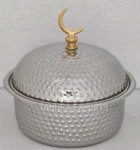 Casserole martelée luxueuse avec couvercle dernière conception ensemble de 5 marmites de couleur or pour la décoration de table de mariage et de dîner - Product Image 5