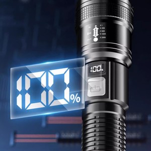 Lampe de poche Antuke Zoom P50 rechargeable avec affichage numérique LED, fonction de charge de téléphone et mode SOS pour une utilisation en extérieur - Product Image 2