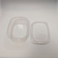 Conteneur de stockage en plastique jetable ovale profond de 1220 ml avec couvercle gaufré pour nouilles, sushis, hamburgers, pain, en matériau PP industriel