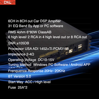 Amplificateur de processeur de son numérique DVD pour voiture 6 en 4 sorties 8 sorties RCA avec bande 31 EQ Andrond APP Class AB Amplificateur DSP pour voiture