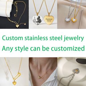 Collier pendentif tennis cœur rouge en acier inoxydable hypoallergénique, personnalisé, sans décoloration, pour femmes, de la marque Jewlery Factory - Product Image 4