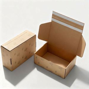 Custom Printed Eco-Friendly Recycled Materials Tear Strip Corrugated Box for Underwear <b>Fur</b> <b>Socks</b> Packaging Self-Sealing Zipper - Product Image 1