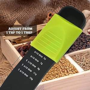Cuchara Medidora Ajustable de Plástico de Doble Extremo, Cuchara Medidora con Escala Ajustable para Hornear y Cocinar con Polvo, en Oferta - Product Image 4