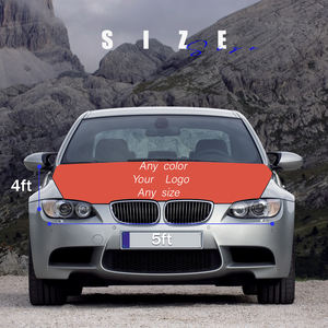 Couverture de capot de voiture en polyester tricoté personnalisé 120*150cm Style fanion adapté parfaitement aux voitures et SUV normaux - Product Image 5