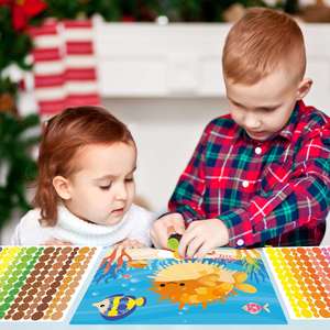 Cadeau de Noël pour enfants, kits d'autocollants d'animaux marins de dessins animés, kits d'artisanat DIY, activités artistiques pour garçons et filles, Dot It Princess - Product Image 5