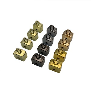 Usine directe 12mm cordon rond boucles ceinture fin cordon sangles vis portefeuille sangle capuchons cordon extrémités accessoires en métal pour sacs - Product Image 3